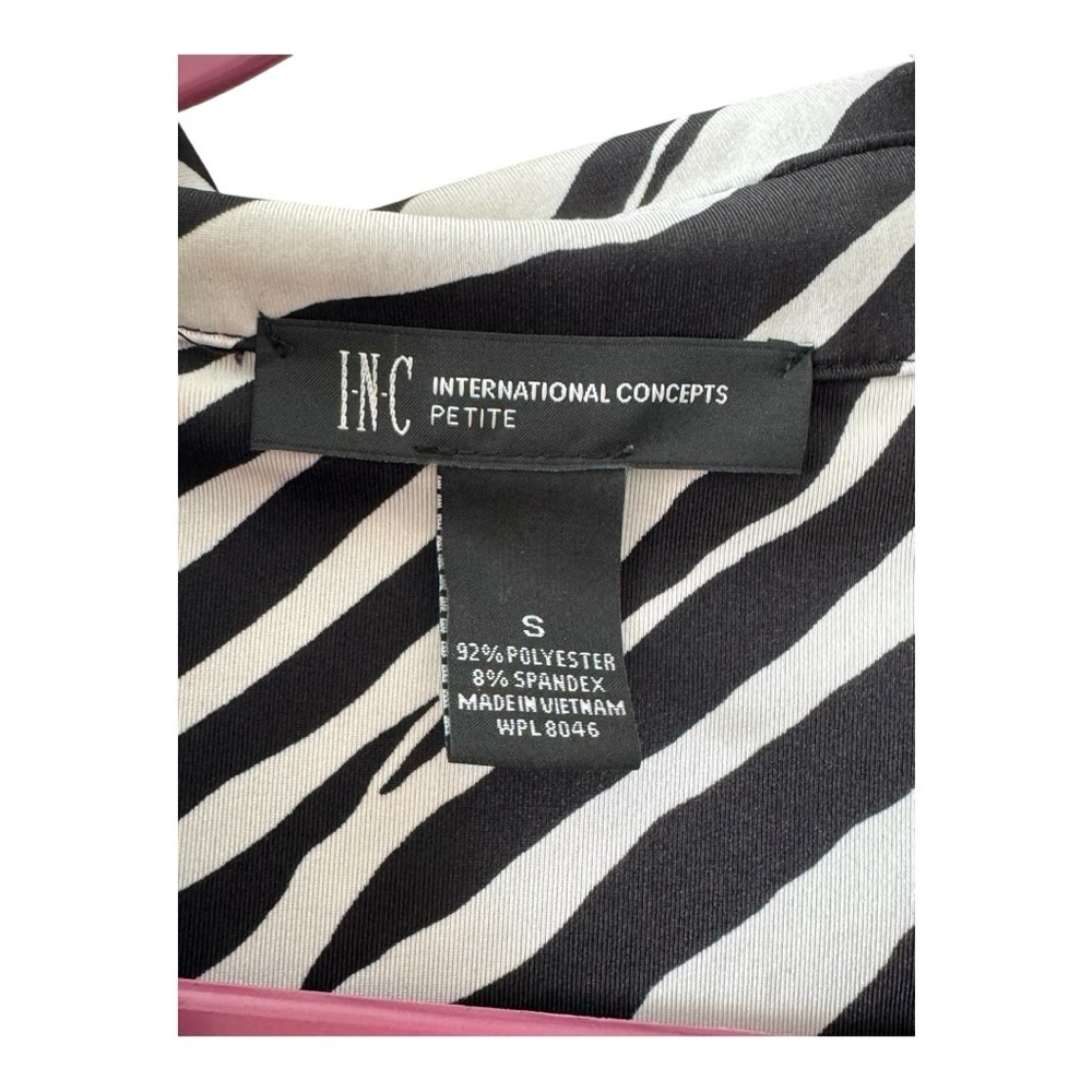 INC Zebra Print Rhinestone Button Shirt Dress - Picture 5 of 5